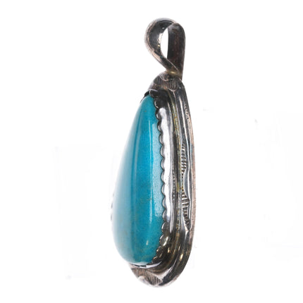 HT Native American sterling and turquoise pendant