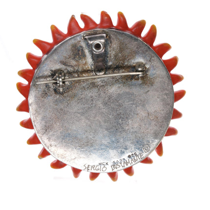 Vintage Sergio Bustamante sterling Sun face pendant/pin