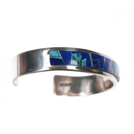 6.25" EB Navajo sterling channel inlay cuff bracelet