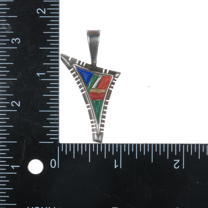 David Tune Creek/Navajo Sterling multi-stone cobblestone inlay pendant