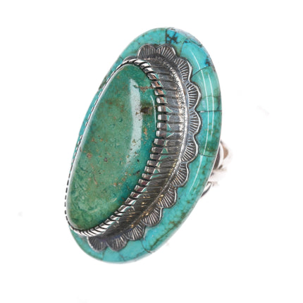 sz9.5 Huge Masterpiece Native American silver and turquoise ring