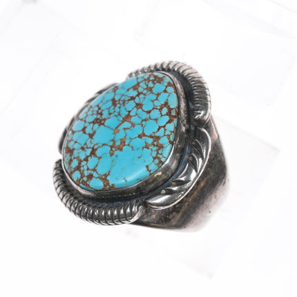 sz9 Carl Allen Begay (1912-1972) Navajo sterling #8 turquoise ring