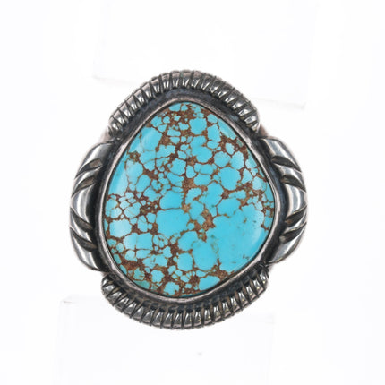 sz9 Carl Allen Begay (1912-1972) Navajo sterling #8 turquoise ring