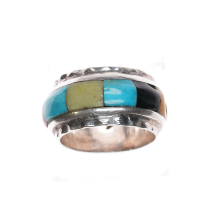 Sz9 Edward Zuni Sterling Multi-stone inlay ring