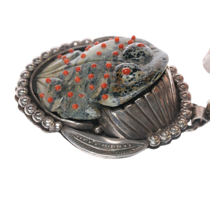 Art Tafoya Yaqui sterling frog fetish pendant