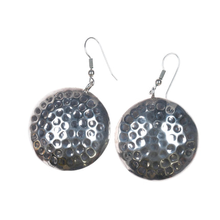 Orville Tsinnie Navajo hammered sterling earrings