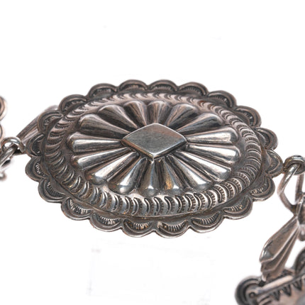 c1940's-50's Navajo silver heavy stamped concho belt