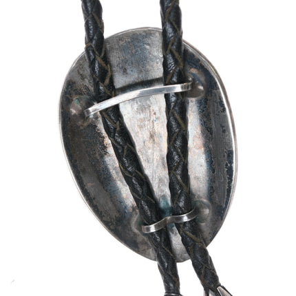 c1950 Navajo silver high grade turquoise bolo tie