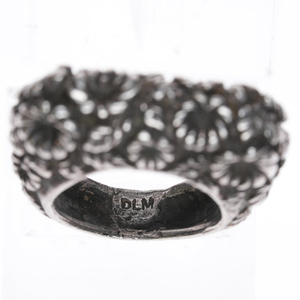 sz5.75 Dian Malouf sterling floral repousse ring