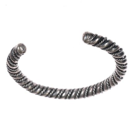 6 1/8" Heavy Navajo sterling twisted wire cuff bracelet