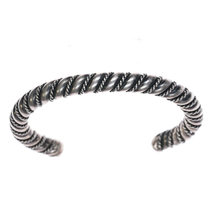 6 1/8" Heavy Navajo sterling twisted wire cuff bracelet