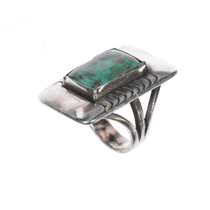 sz3.5 Vintage Native American silver green turquoise ring