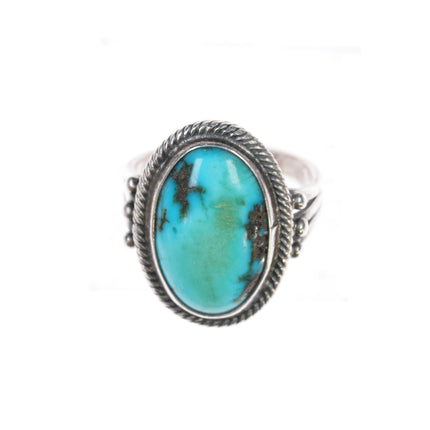 sz5 Vintage Navajo silver ring with nice turquoise