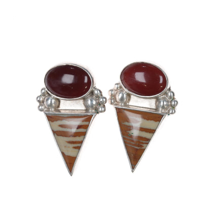 Darla Nordstrom Sterling Jasper, and agate earrings