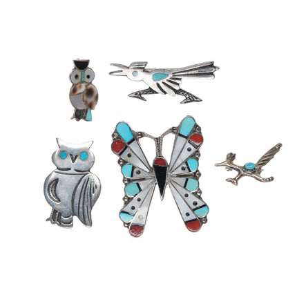 Vintage Navajo/Zuni animal pin collection