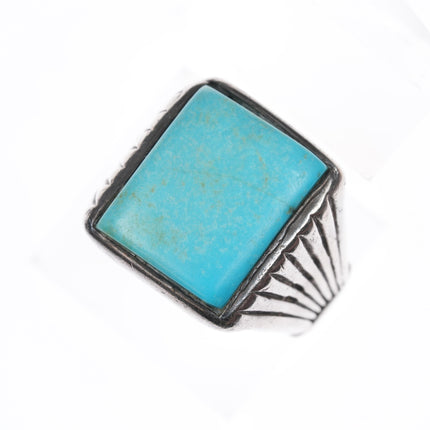 sz10.75 Vintage Native American silver and turquoise ring