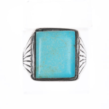 sz10.75 Vintage Native American silver and turquoise ring