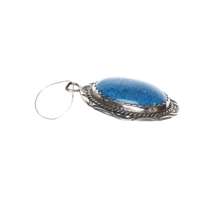 Retro EYD Navajo sterling denim Lapis clip-on earrings/pendant