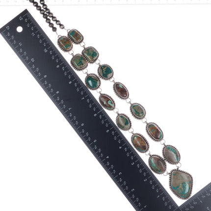 Chris Etsitty Navajo Sterling and chunky boulder turquoise necklace