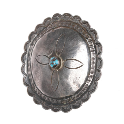 Vintage Navajo silver and spiderweb turquoise concho pin