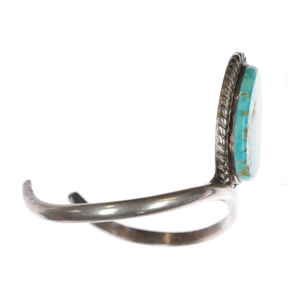 6.25" 1970's Native American sterling waterweb turquoise cuff bracelet