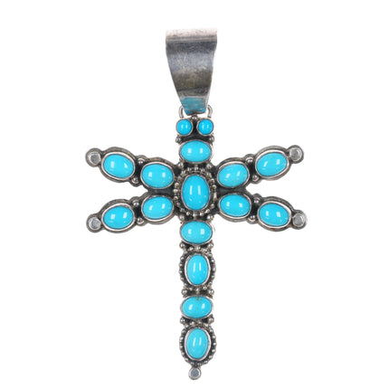 Darrin Livingston Navajo Sterling Sleeping Beauty turquoise Dragonfly pendant