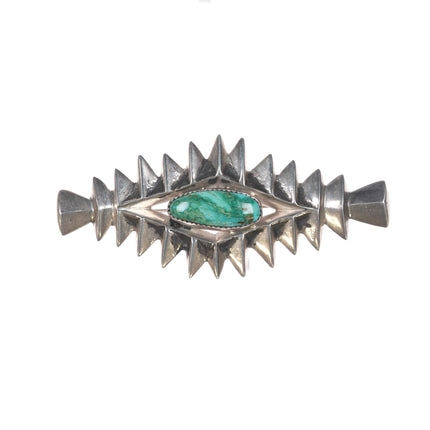 Wilfred B. Henry  Navajo cast silver high grade turquoise pin