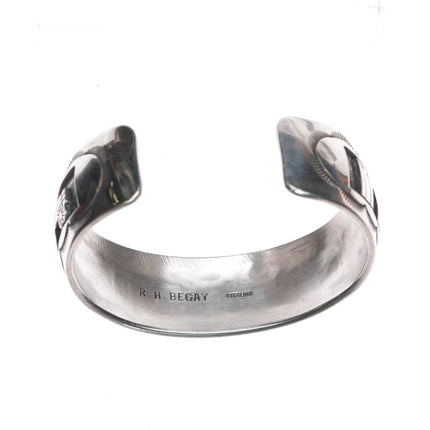 6 1/8" Roland Hogan Begay sterling storyteller cuff bracelet