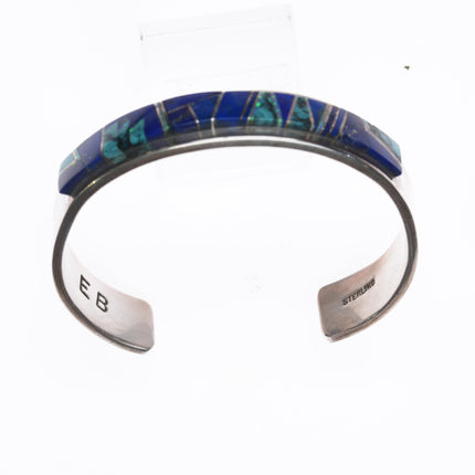 6.25" EB Navajo sterling channel inlay cuff bracelet