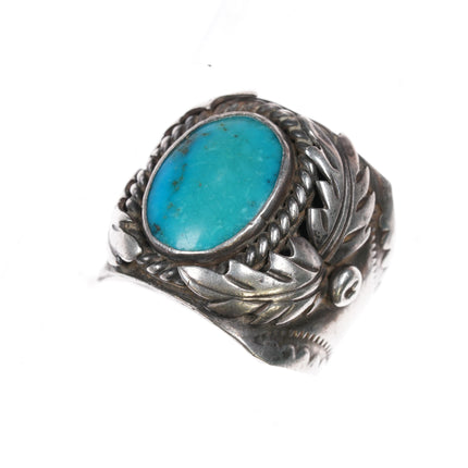 sz11.25 La Rose Ganadonegro Navajo Sterling and turquoise ring