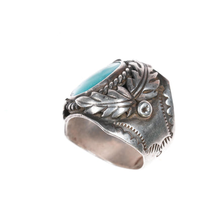 sz11.25 La Rose Ganadonegro Navajo Sterling and turquoise ring