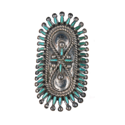 sz6 Vincent and Socorro Johnson Zuni petit point turquoise sterling ring