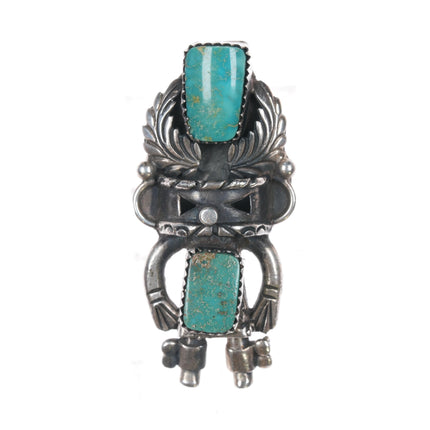 sz7.25 John Coers Cherokee Sterling and turquoise kachina ring