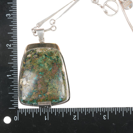 Karl Heinz Stittgen (1930 - 2023) 18k/Sterling chrysocolla pendant/necklace