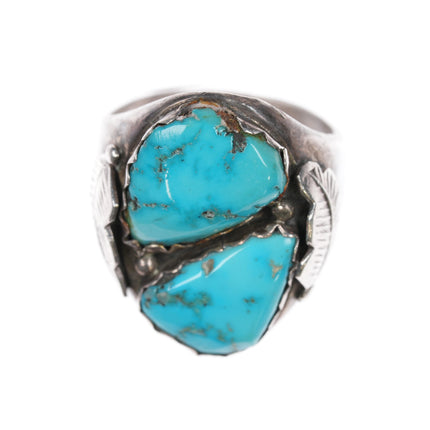 sz10.75 DP ZuniVintage Native American sterling  turquoise ring