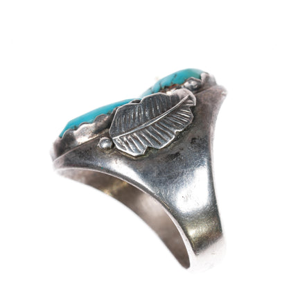 sz10.75 DP ZuniVintage Native American sterling  turquoise ring