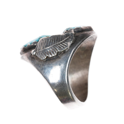 sz10.75 DP ZuniVintage Native American sterling  turquoise ring