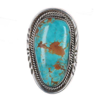 sz10 Large Vintage Navajo silver and turquoise ring