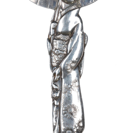 30's-40's Japanese 950 silver Figural woman tea caddy spoon