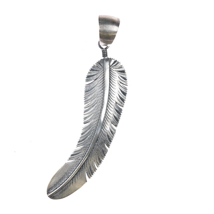 Big Jimmy Lee Navajo sterling feather pendant