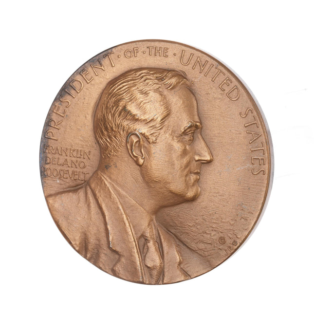 1945 President FDR Memorial bronze medal