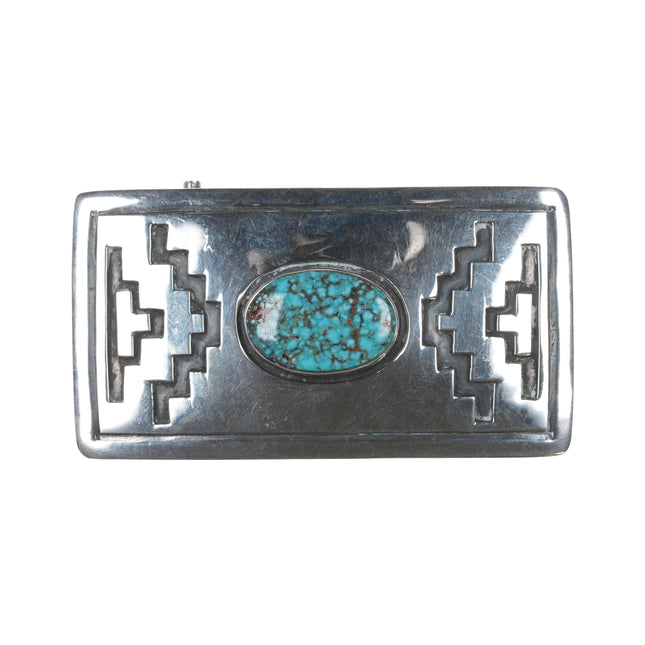 Vintage Navajo Sterling high grade turquoise belt buckle