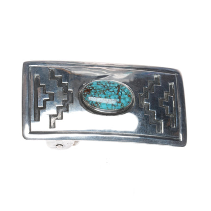 Vintage Navajo Sterling high grade turquoise belt buckle