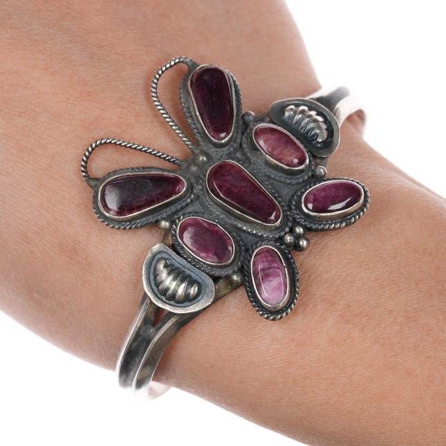 Dean Brown Navajo purple spiny oyster butterfly cuff bracelet