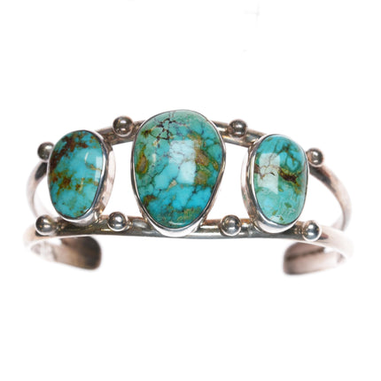 Michael Rogers Paiute sterling high grade turquoise cuff bracelet