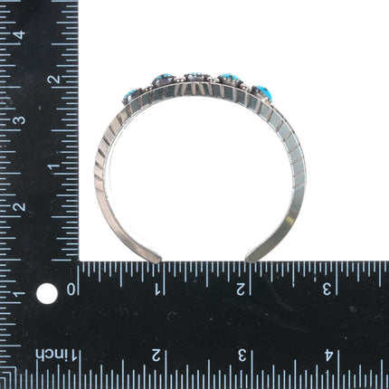 6 1/8" Eunice Claw Navajo sterling Atkinsons Trading Post high grade turquoise cuff bracelet