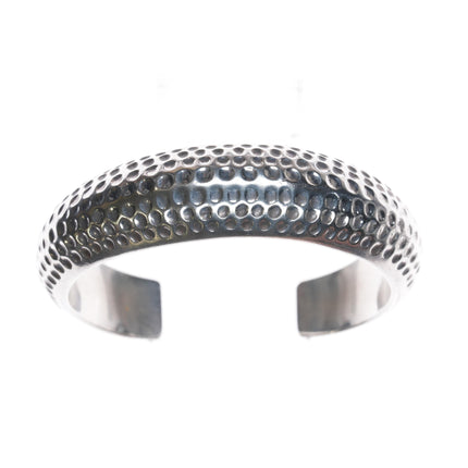 6.25" Orville Tsinnie Navajo hammered sterling cuff bracelet