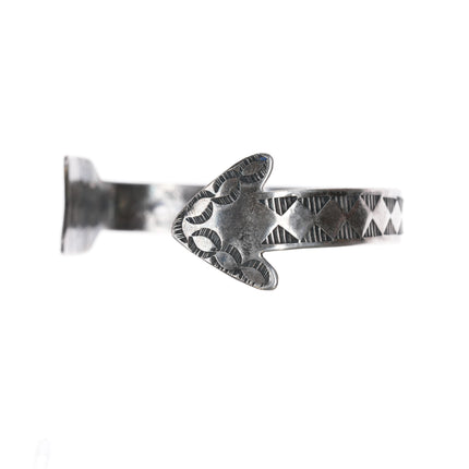 6.5" c1950's Navajo Arrow form silver Royston turquoise cuff bracelet