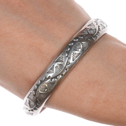 7.75" W Tahe Navajo sterling bangle bracelet