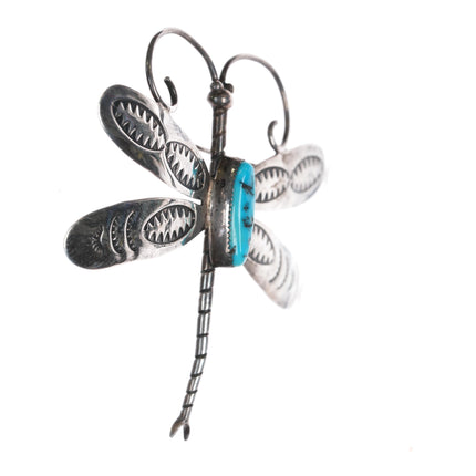 Vintage Navajo sterling and turquoise dragonfly pin